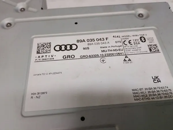 Audi MMI Multimedia-Controller-Modul OEM 89A035043F image 4