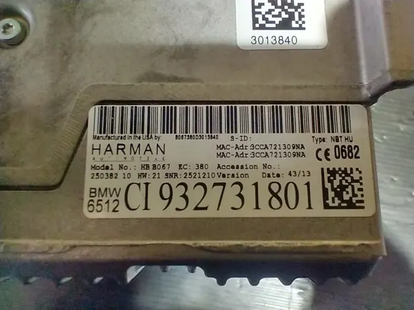 BMW F10 M5 M6 Radio CD-läsare OEM 9327318 image 9