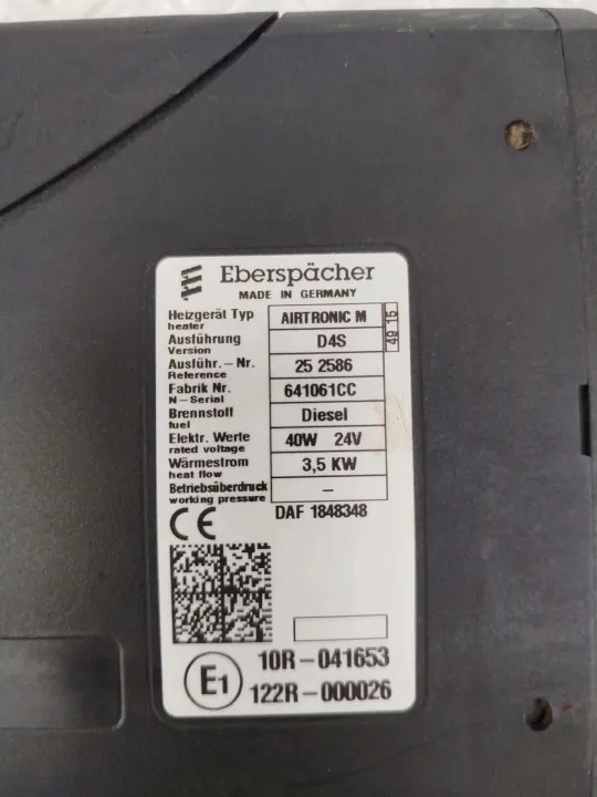 Webasto DAF XF 106 Verwarming OEM 1848348 - Gebruikt image 4