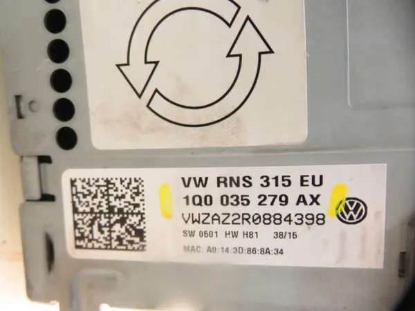 Rádio CD usado OEM 1Q0035279AX - Volkswagen OE image 6