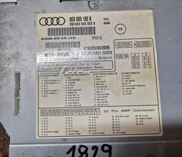 Radio Navigation Audi OEM 8E0035192K 2DIN avec Code image 4