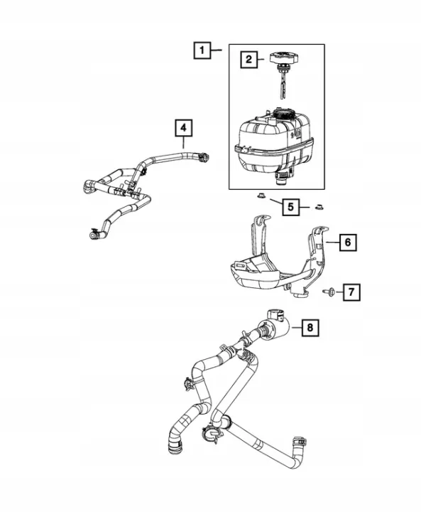 OEM 68280800AE Utjämningsvätska Tankrör Wrangler JL image 3