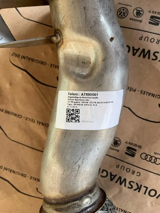 Tuyau d'échappement avant Audi A6 A7 C7 3.0 TDI OEM 4G0253350H image 3