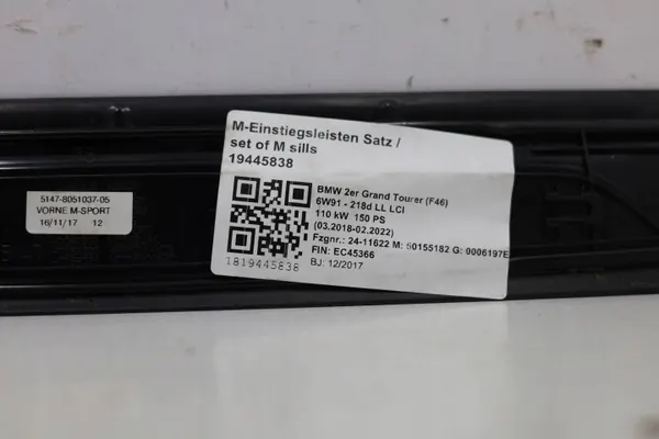 BMW OEM 8051037MWGK Faixa de Proteção de Soleira M-Package image 7
