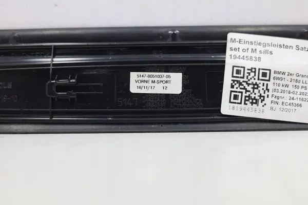BMW OEM 8051037MWGK Faixa de Proteção de Soleira M-Package image 8