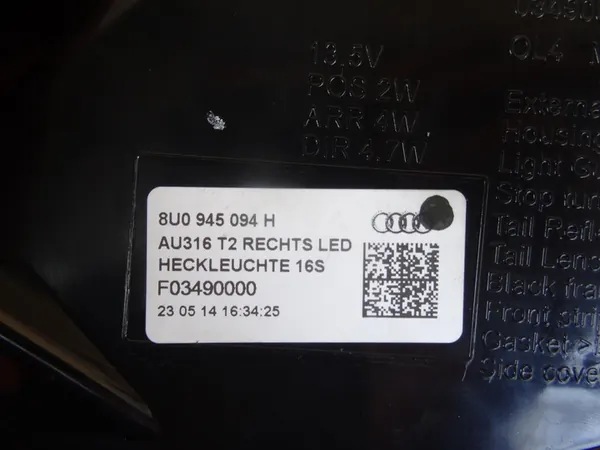 AUDI Q3 8U 11-14 Lámpara LED Trasera Derecha 8U0945094H image 5