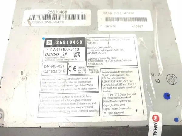 Radio GPS OEM 25810468 para Cadillac SRX 2006 image 7