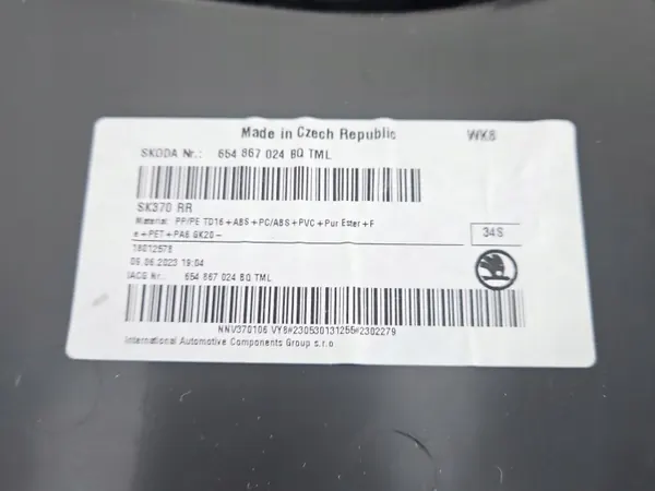 OEM IMPRK1559060 Tapicería Puerta Trasera Derecha Skoda Scala image 3