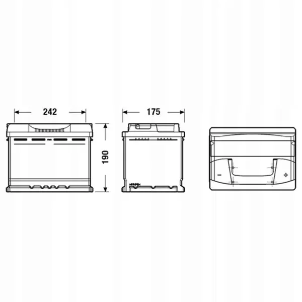 Batterie Exide Excell 62Ah 540A EN EB620 pôle droit + image 5