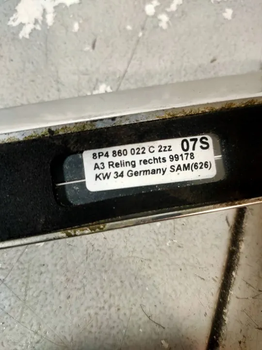 Kattokaiteet OEM 8P4860022C Audi A3 8P Sportbackille image 8