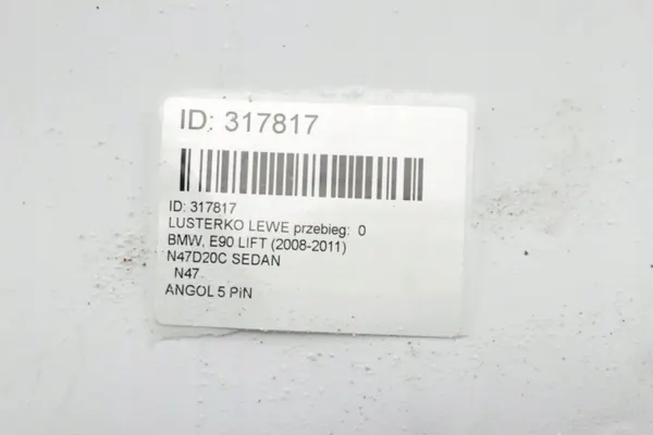Espelho esquerdo BMW E90 OEM 317817 prateado 5 pinos image 6