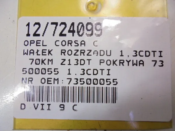 Kamaxel Opel Corsa C OEM 73500055 - Begagnad image 10