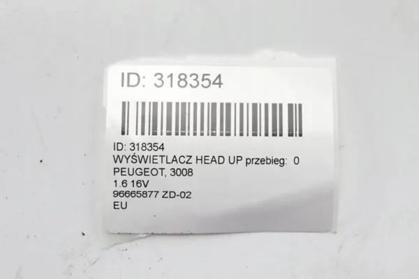 Head-Up Display Peugeot 3008 OEM 96665877 ZD-02 image 7