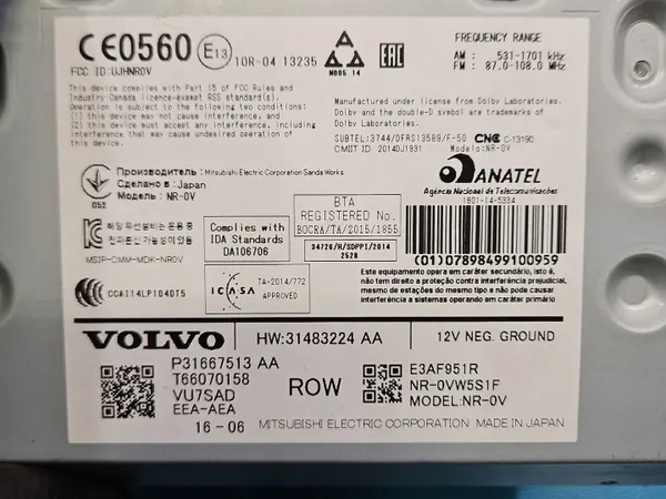 OEM P31667513 Fabriksradio för Volvo S90 II image 3