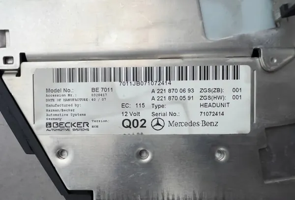 Panneau Changer CD Mercedes S W221 OEM A2218700693 image 7