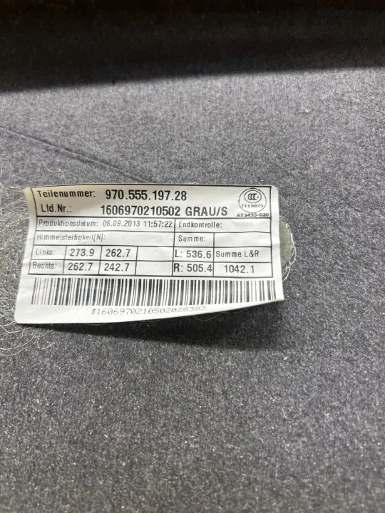 OEM 97055519728 Zonnedak Binnenbekleding Porsche Panamera 970 image 8