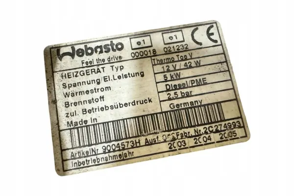 Chauffage Webasto OEM 1K0815065H pour VW Touran 2.0L image 5