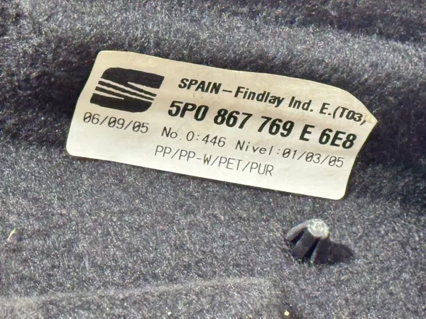 Bakre bagagehylla OEM 5P0867769E för SEAT Altea image 4