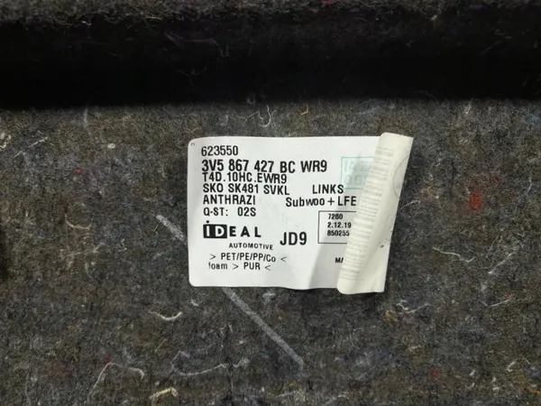 Skoda Superb III kofferbakmat links OEM 3V5867427BC image 7
