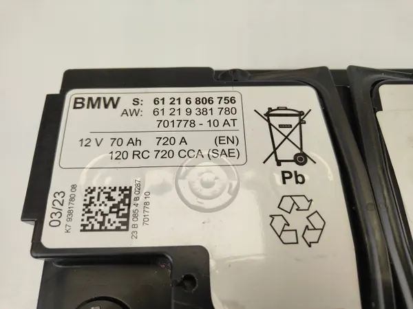BMW OEM 6806756 AGM Akku 12V 70Ah 720A image 4