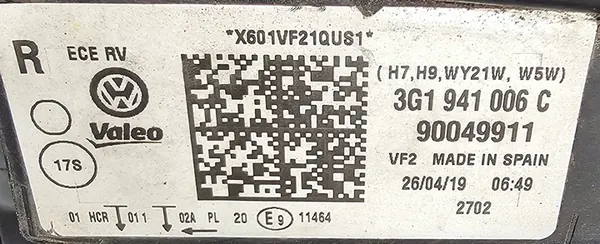 Oikea Ajovalo Volkswagen Passat B8 2014-2019 - 3G1941006C image 2