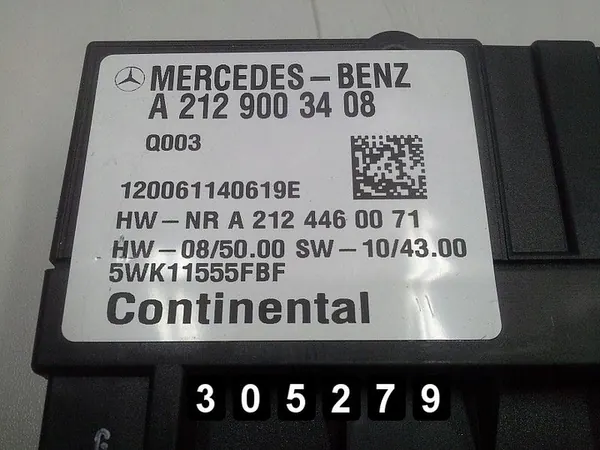 2012 Mercedes E Class ECU A2129003408 image 2