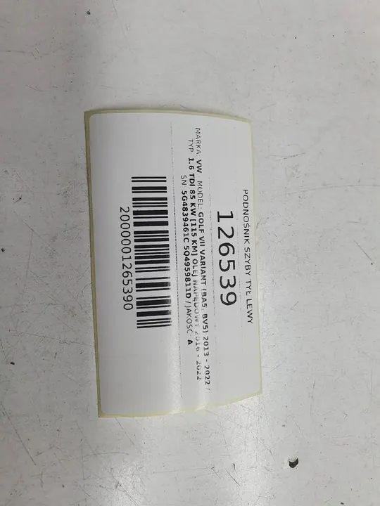 Elevador de vidro traseiro esquerdo VW Golf VII Kombi image 5
