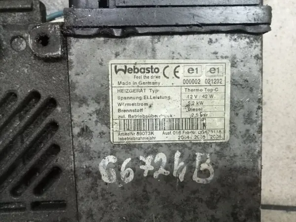 Webasto bijverwarming OEM 66724B voor Audi A3 image 3