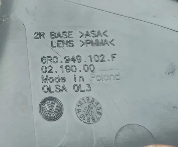 Carcasse de rétroviseur avant droit Volkswagen Polo 6R 6C 09-16 OEM 6R0949102F image 6