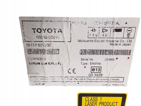 Toyota Avensis T25 Radio Navigatie OEM 08662-00910 image 3