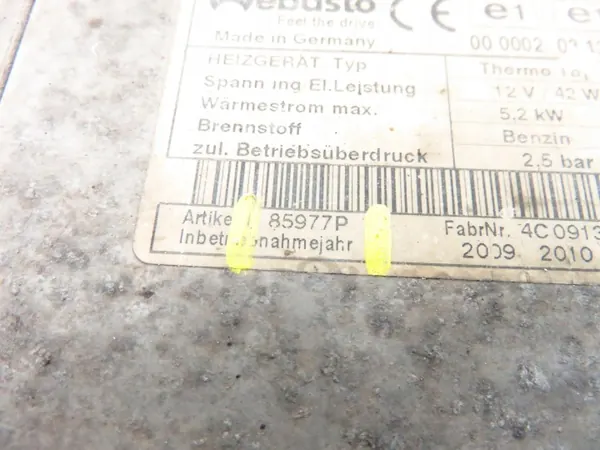 Webasto 85977P Pieza Calefacción Usada para VW image 6