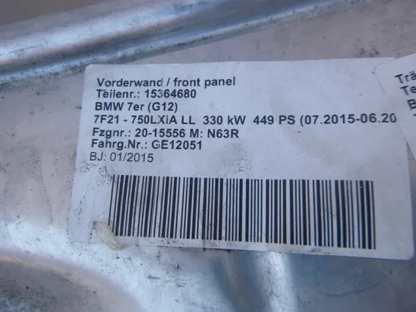 PAS PRZEDNI WZMOCNIE BMW 7 G11 G12 - Pieza usada image 7