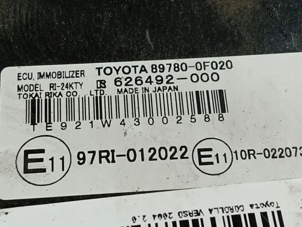 Ordinateur d'immobilisation OEM 897800F020 Toyota Corolla image 4