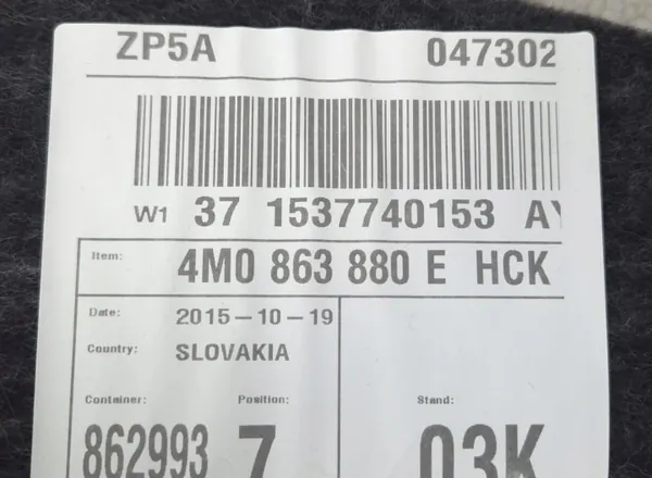 Höger bakluckpanel OEM 4M0863880E Audi Q7 4M image 7