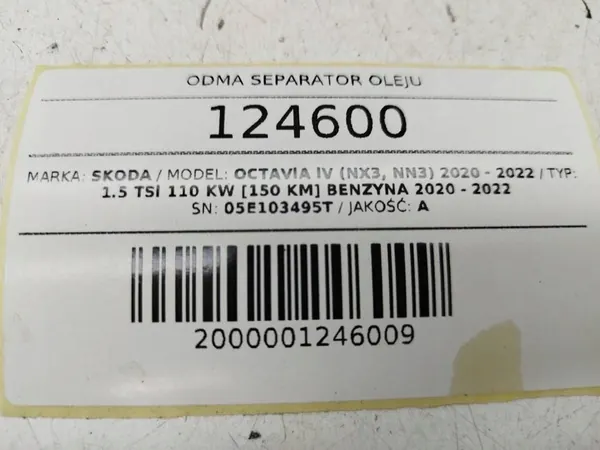 Öljyseparatori 1.5 TSI Skoda Octavia IV image 6