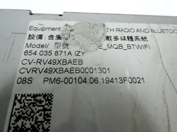 Ecrã Rádio Skoda Scala OEM 654035871A - Usado image 9
