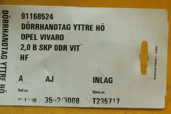 Maniglia esterna anteriore destra Opel Vivaro I Renault Trafic II image 9