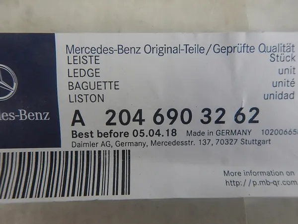 MERCEDES C W204 Modanatura Parafango Destro Cromo A2046903262 image 8