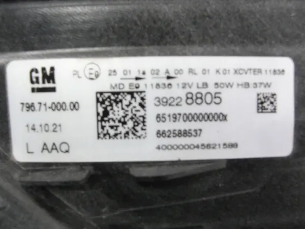 OPEL ASTRA K V Vasemman Puolen Ajovalot FULL LED 39228805 image 5