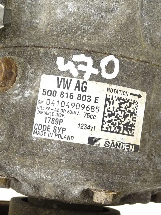Compressore Aria Condizionata Audi A1 1.6 TDI OEM 5Q0816803E image 4