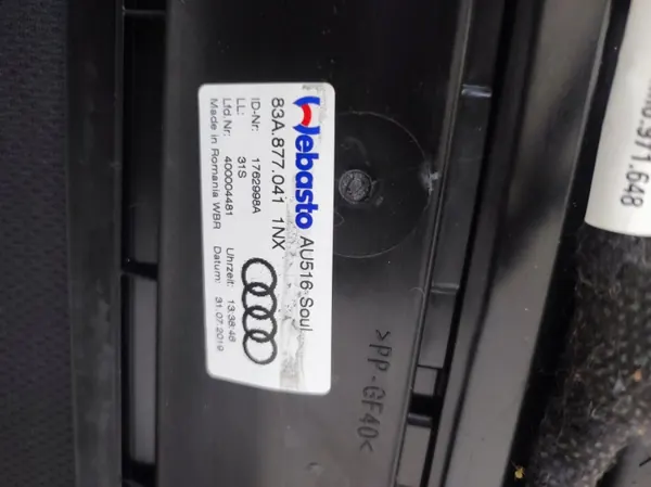 Käytetty Audi Q8 E-Tron Kattoikkuna OEM 83A877041 image 3