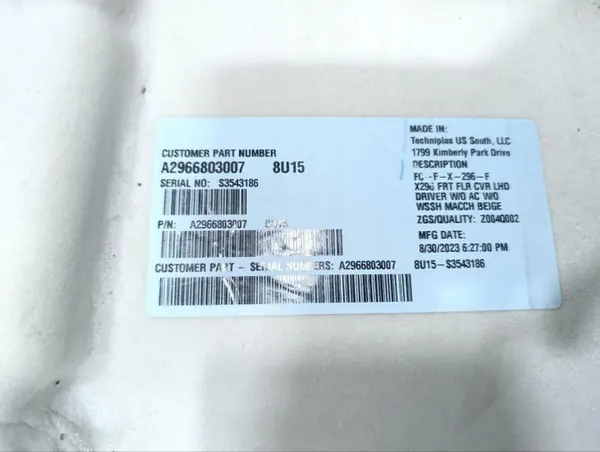 Vloermat Mercedes-Benz EQS SUV OEM A2966803007 image 8