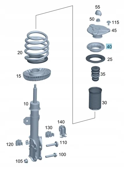 Framstag dämpare lager Mercedes Vito image 5