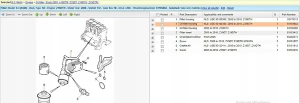 Enfriador de aceite Saab 9-3 Estate 1.9L 2006 93188380 image 5