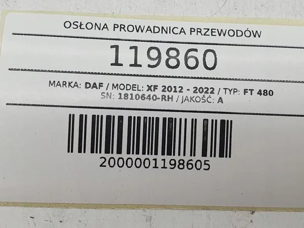 Couvercle guide câble DAF XF 106 OEM 1810640-RH image 8