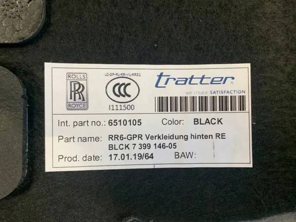 Takaperäspoileri OEM 6510105 Rolls-Royce Dawnille image 5