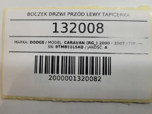 Moldura Porta Dianteira Esquerda OEM 0TM811L5AD Dodge Caravan image 10