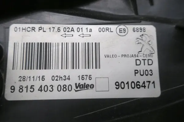 PEUGEOT 2008 I 13- Rechter Koplamp EU 9815403080 image 5