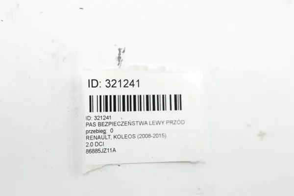 OEM 86885JZ11A Cinto dianteiro esquerdo para Renault Koleos image 5
