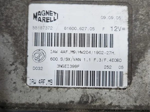 Unité de Contrôle Moteur IAW4AFM9 55187372 Fiat Seicento 1.1 image 3